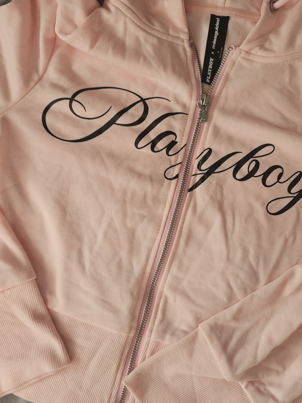 NWT Playboy x Missguided Pink Zip Hoodie